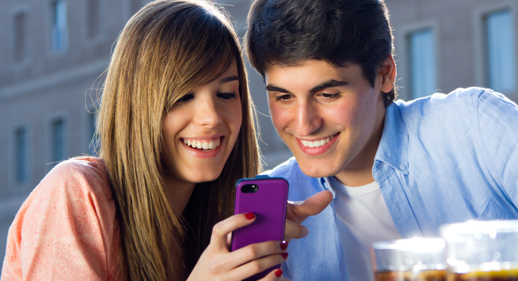 People enjoying mobile content on their phone